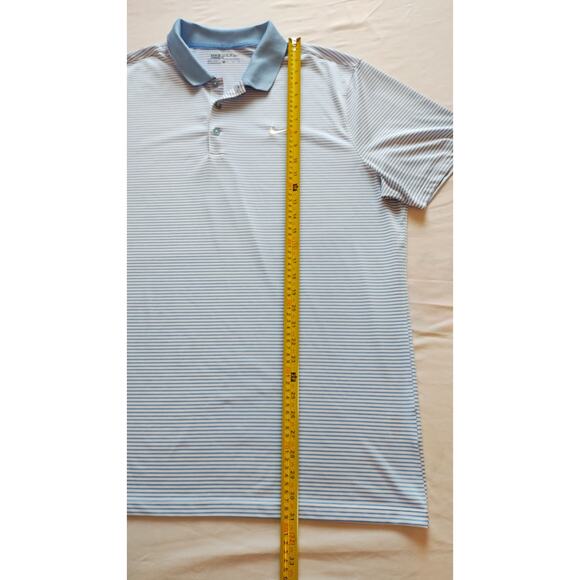 Nike Golf Dri-Fit Blue Striped Short Sleeves Polo T-shirt Size XL - Picture 9 of 11